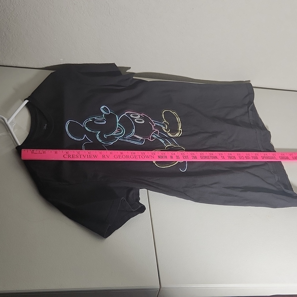 Disney Shirt Womens Size M Mickey Mouse Neon black - Picture 4 of 7